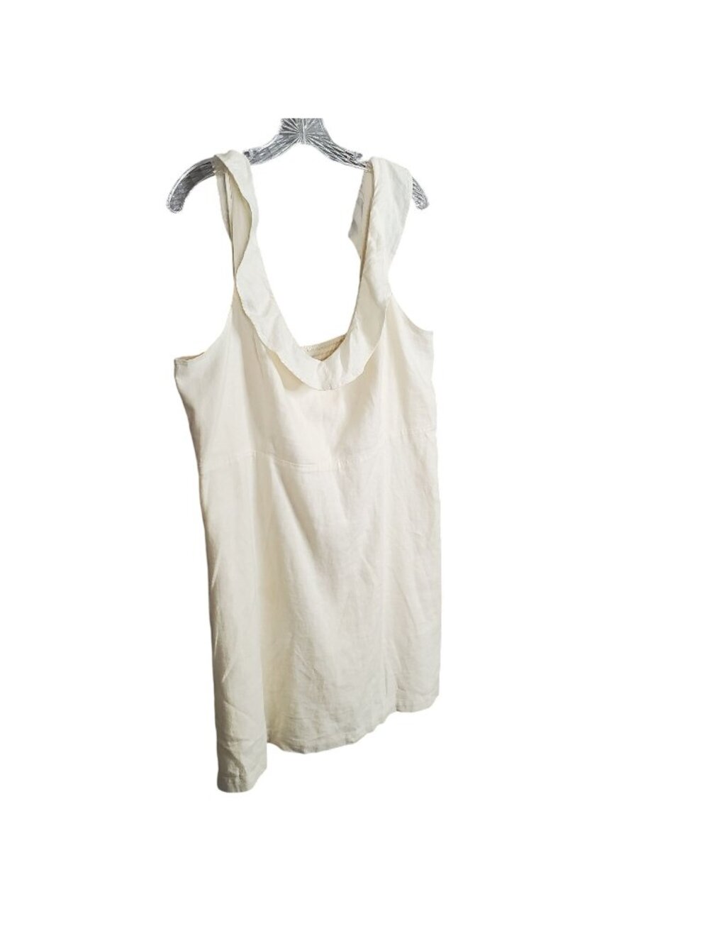 Old Navy Size XL Dress Ruffle Tank Smocked Back Linen Blend Knee Beachy Summer